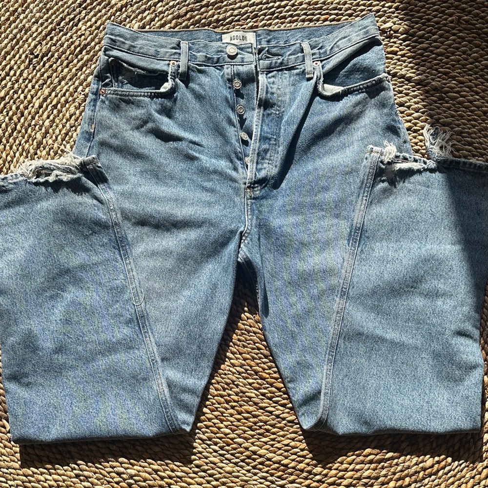 Agolde Women's Straight Leg Jeans in Light Blue